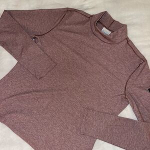 Columbia XL Amberview Long Sleeve Top Womens Ribbed Maroon Mock Neck NWT
